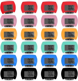 24 Pcs Pedometer for Walking Bulk LCD Step Counter with Calories Burned Portable Accurately Step Tracker for Women Man Adults Jogging Hiking Running Walking