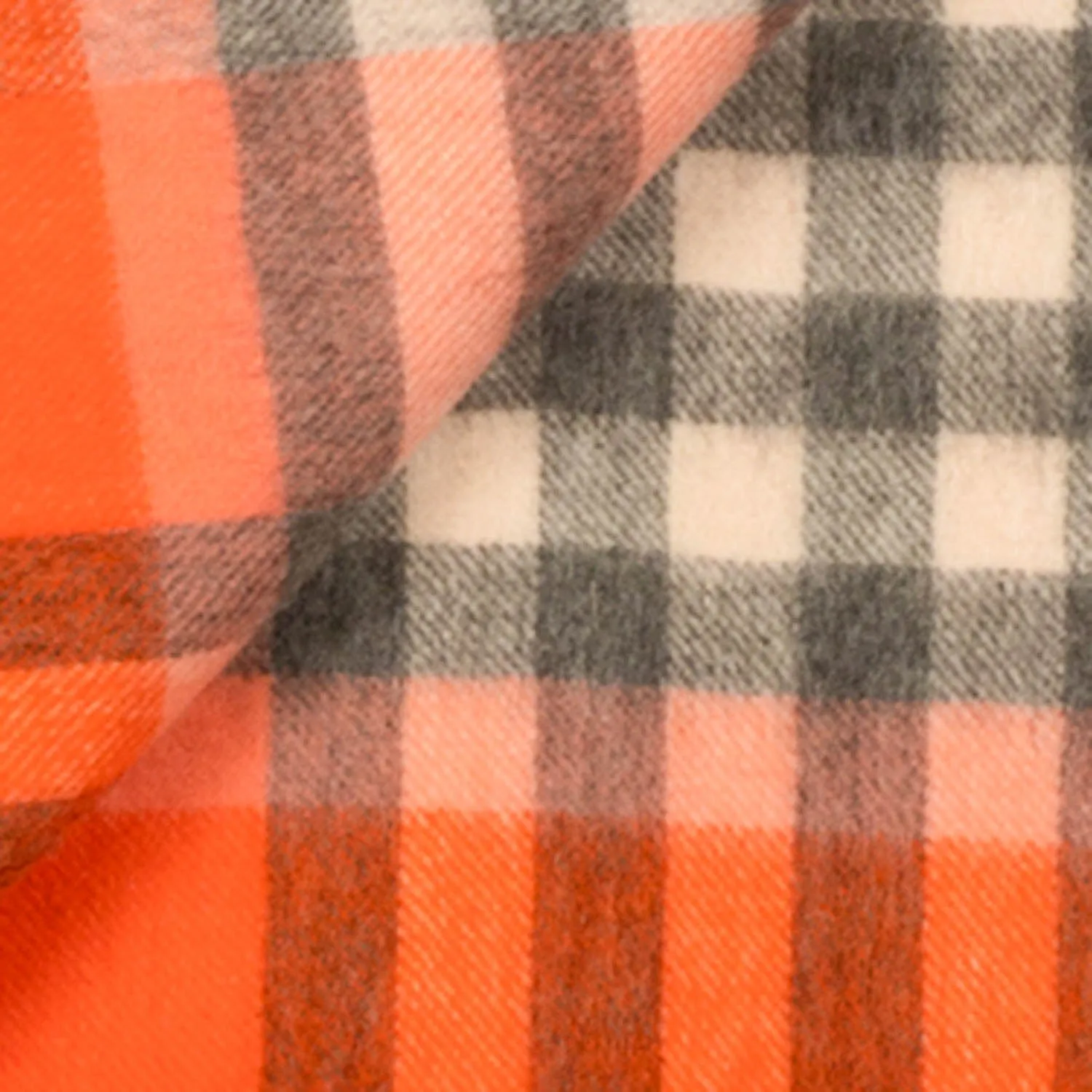 90/10 Tartan Cashmere Blanket Scarf  Coral