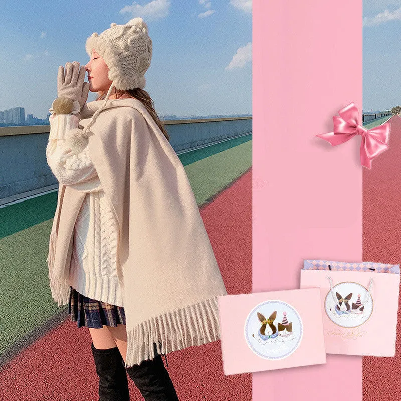 Autumn And Winter Scarf Gloves Two-Piece Gift Box Sets