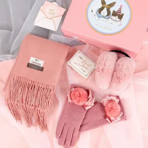 Autumn And Winter Scarf Gloves Two-Piece Gift Box Sets