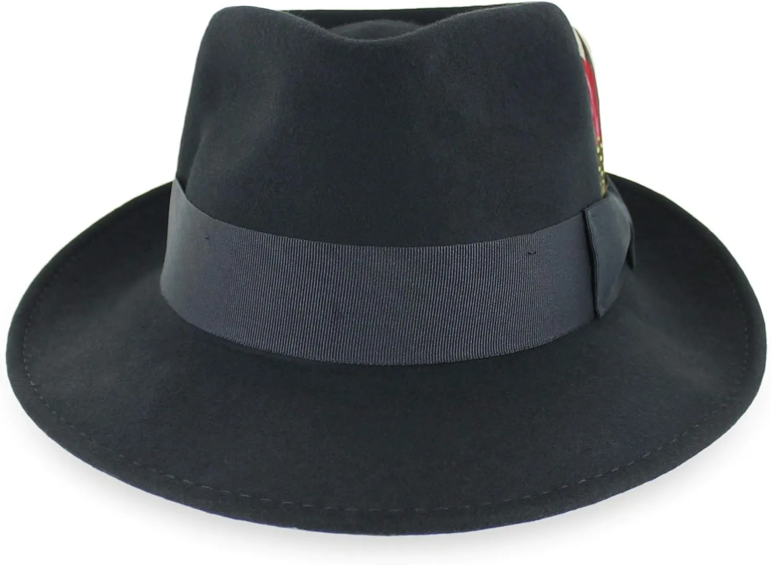 Belfry Gangster 100% Wool Stain Resistant Crushable Dress Fedora in Black Grey Navy Brown Pecan