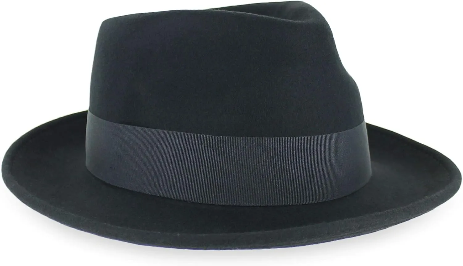 Belfry Gangster 100% Wool Stain Resistant Crushable Dress Fedora in Black Grey Navy Brown Pecan