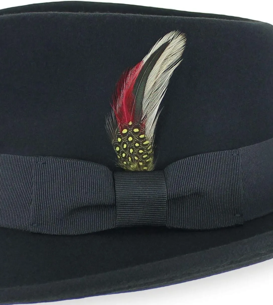 Belfry Gangster 100% Wool Stain Resistant Crushable Dress Fedora in Black Grey Navy Brown Pecan
