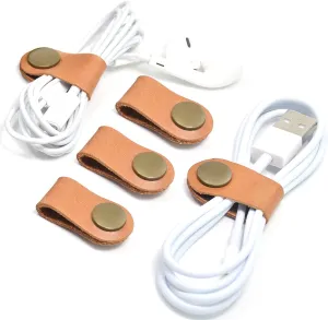 CAILLU Cord Organizer,Cord Keeper,Cable Organizer USB Holder,Cable Management,Cable Straps,Earbud case,wrap Headphone,Headset Winder,Phone Earphone Clips Ties,stocking stuffers for men Gifts Leather