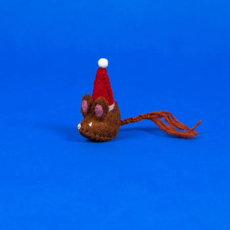Cat Toy Wool Holiday Mouse