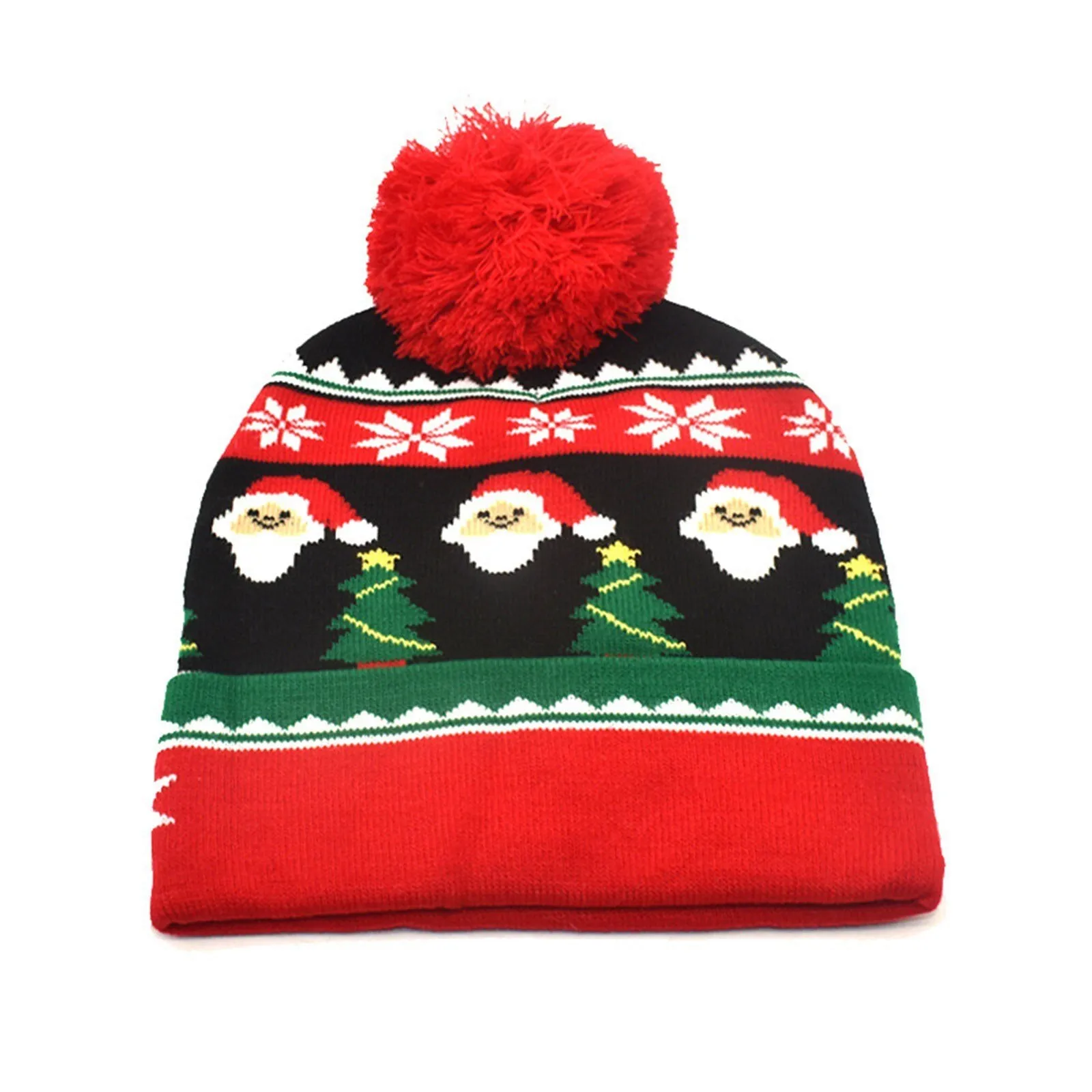 Christmas Beanies Hat Unisex Knitted Hairball Hat