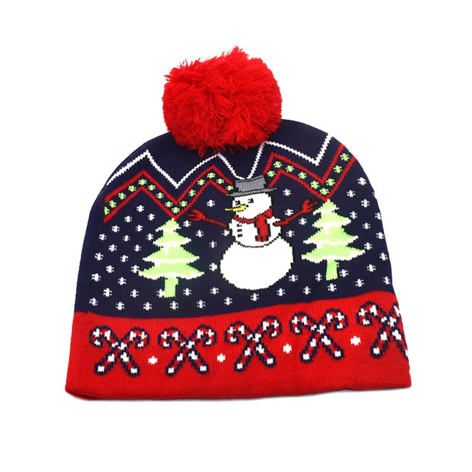 Christmas Beanies Hat Unisex Knitted Hairball Hat