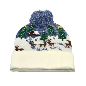 Christmas Beanies Hat Unisex Knitted Hairball Hat