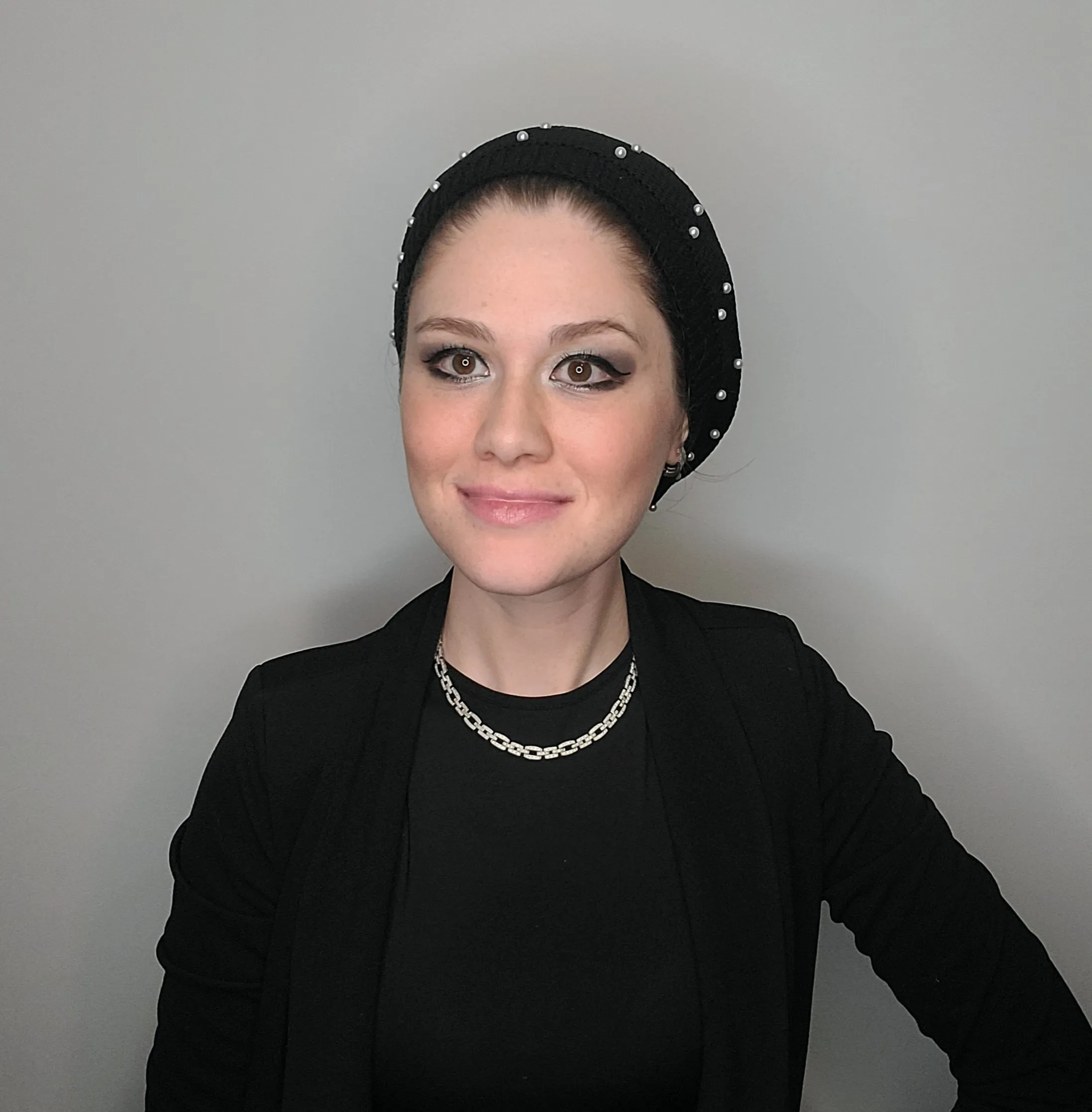 Cotton Beret with Pearls