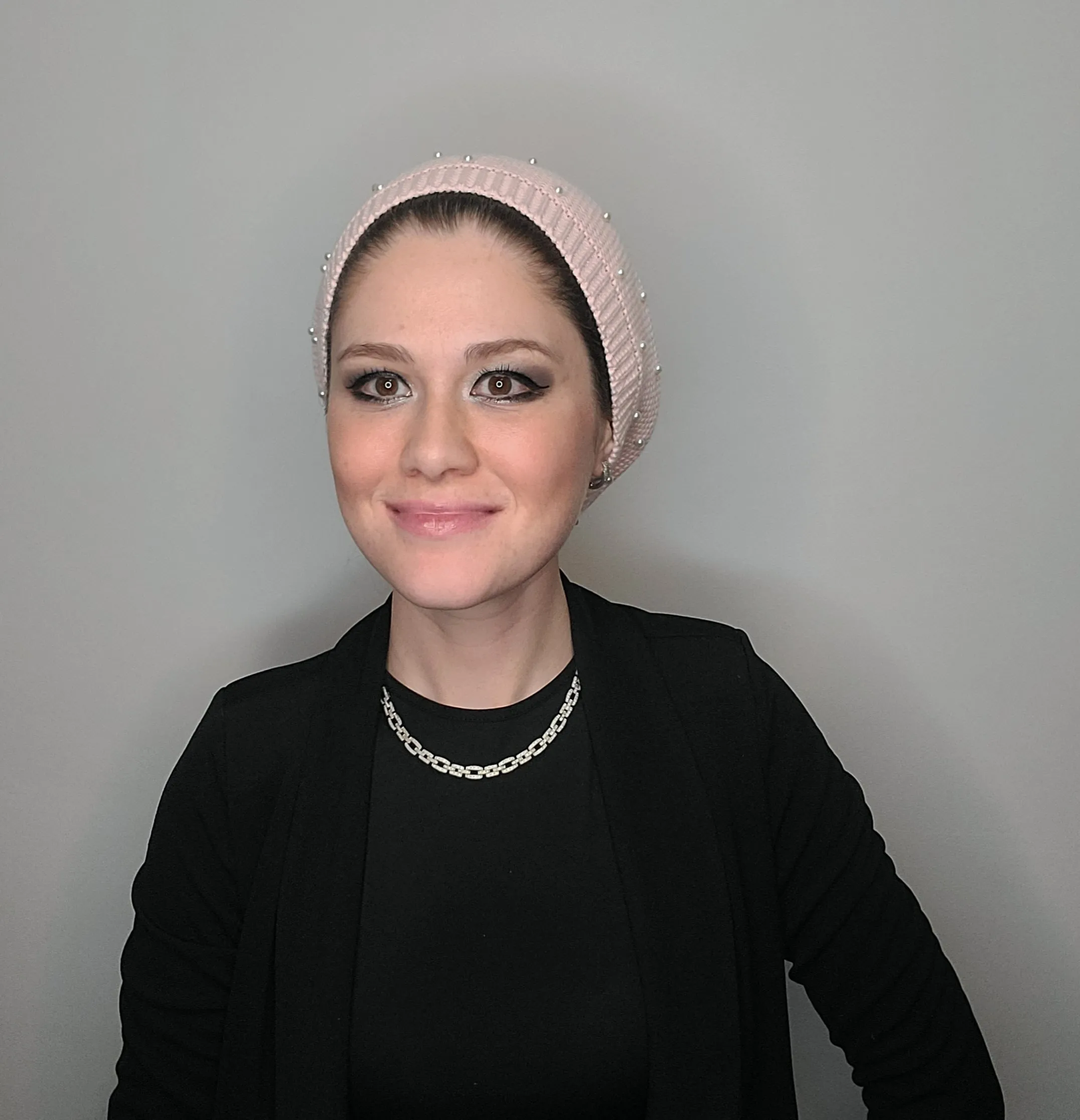 Cotton Beret with Pearls