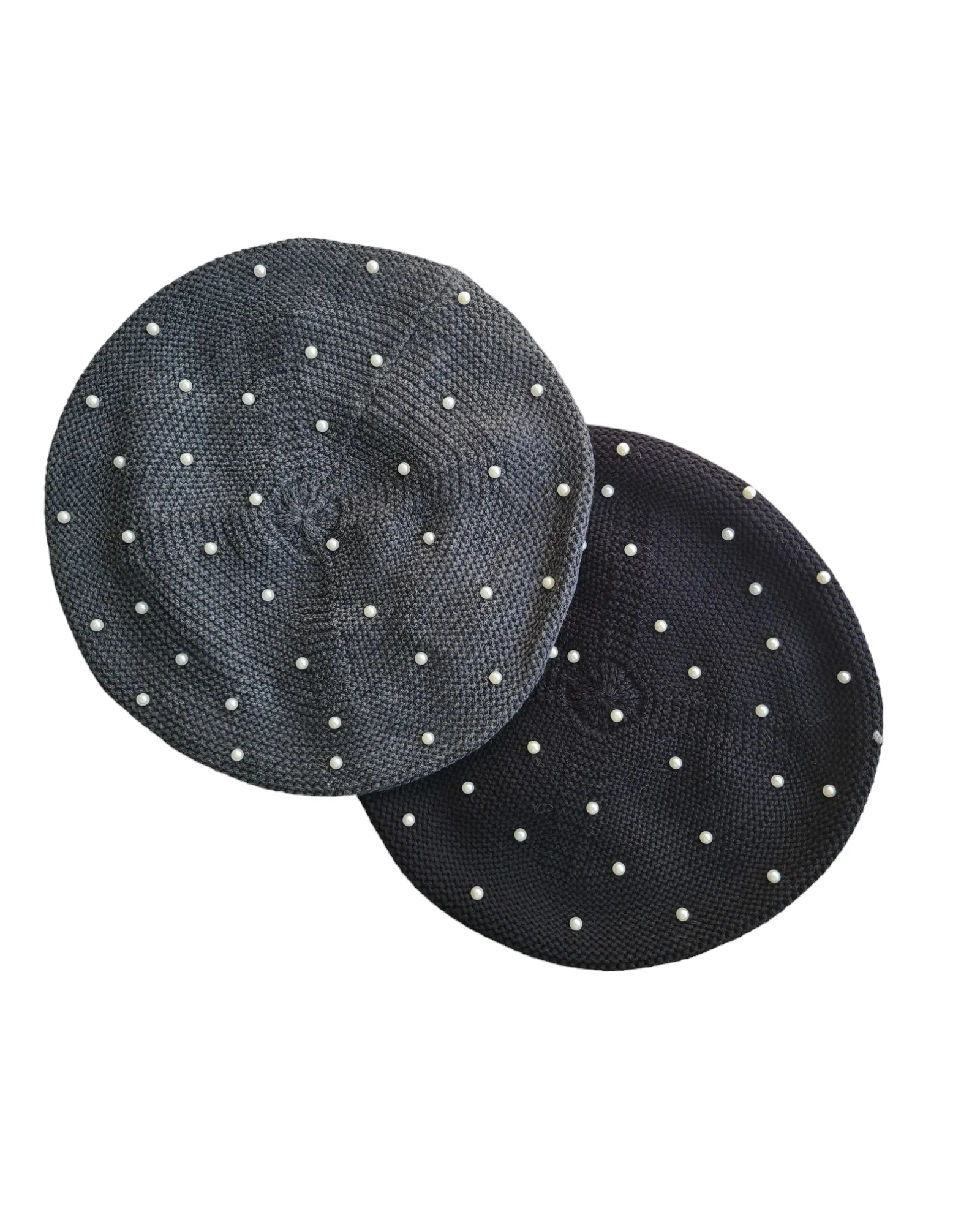 Cotton Beret with Pearls
