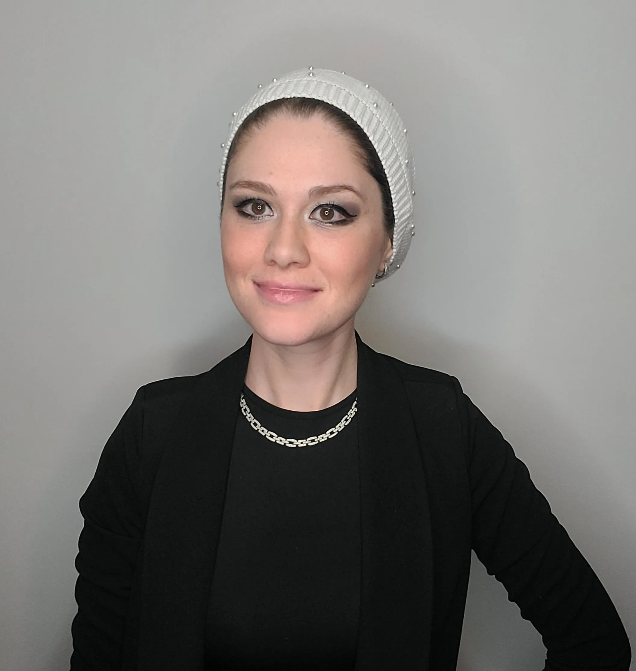 Cotton Beret with Pearls
