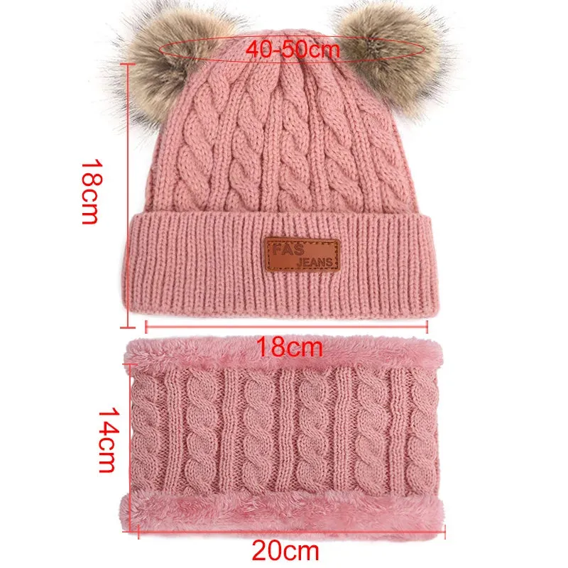 Cute Baby Hat Scarf Gloves Set - Warm Beanie Cap & Mittens for Winter