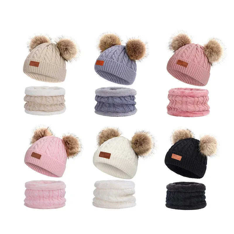 Cute Baby Hat Scarf Gloves Set - Warm Beanie Cap & Mittens for Winter