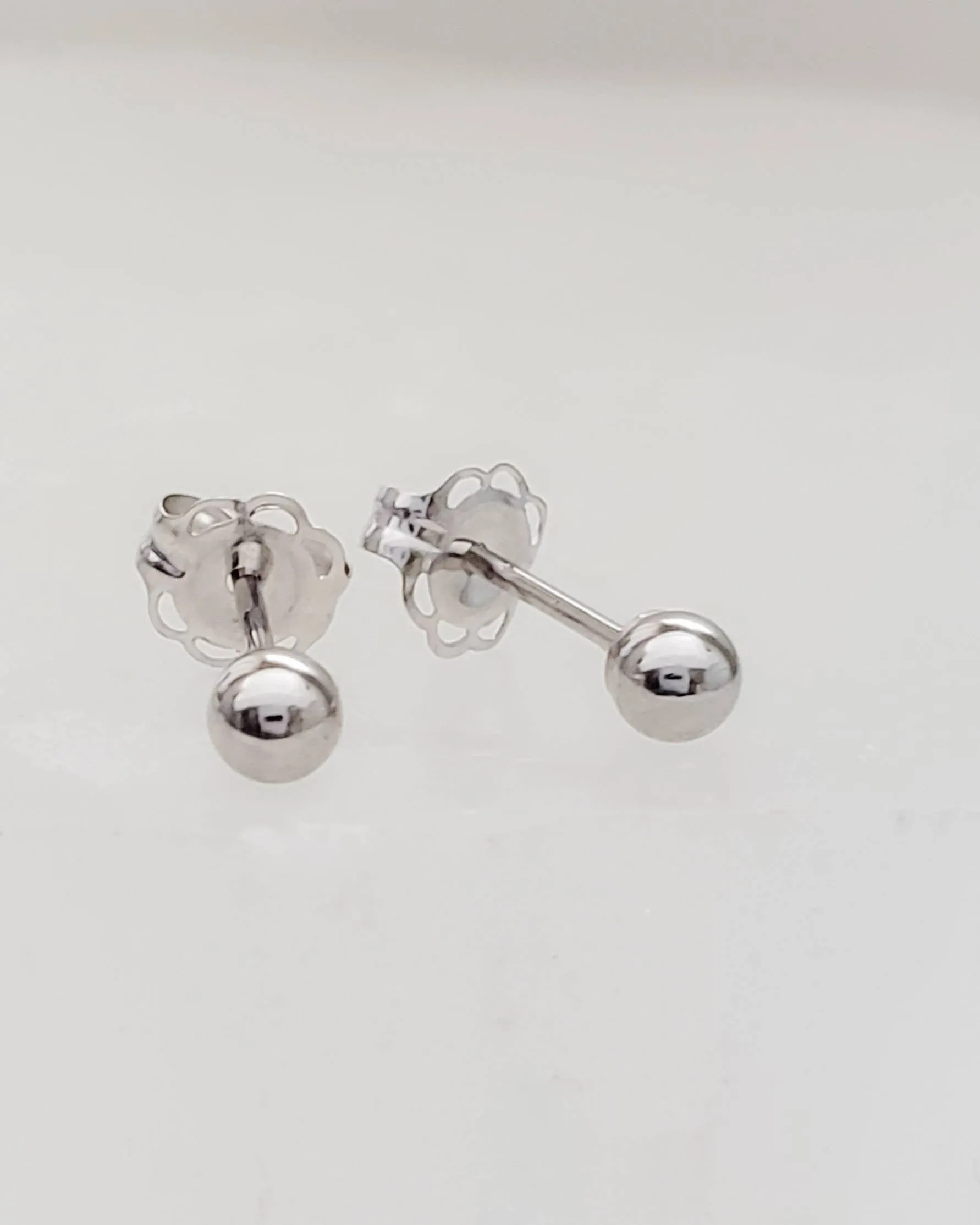 Dainty Ball Studs in 14K Gold
