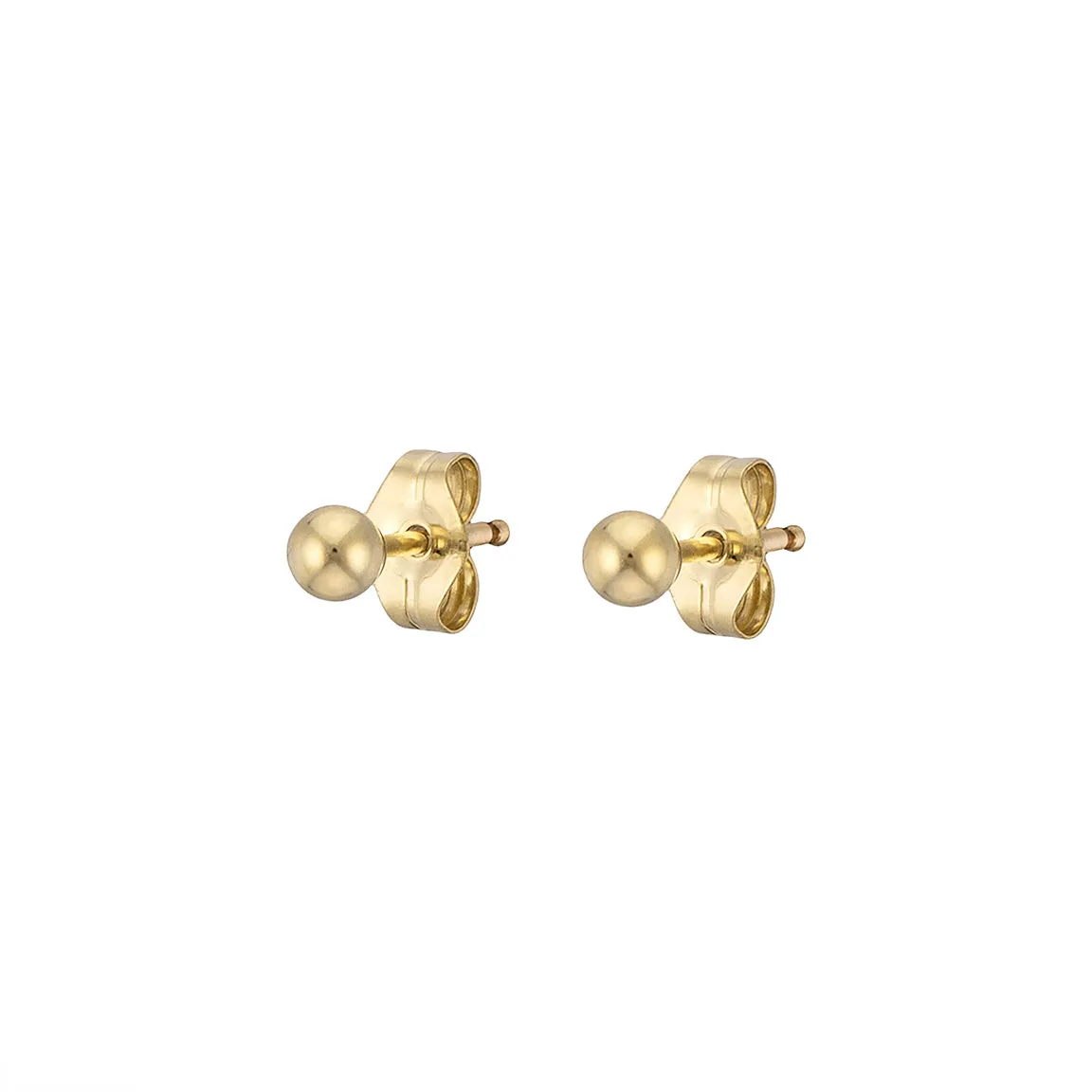 Dainty Ball Studs in 14K Gold