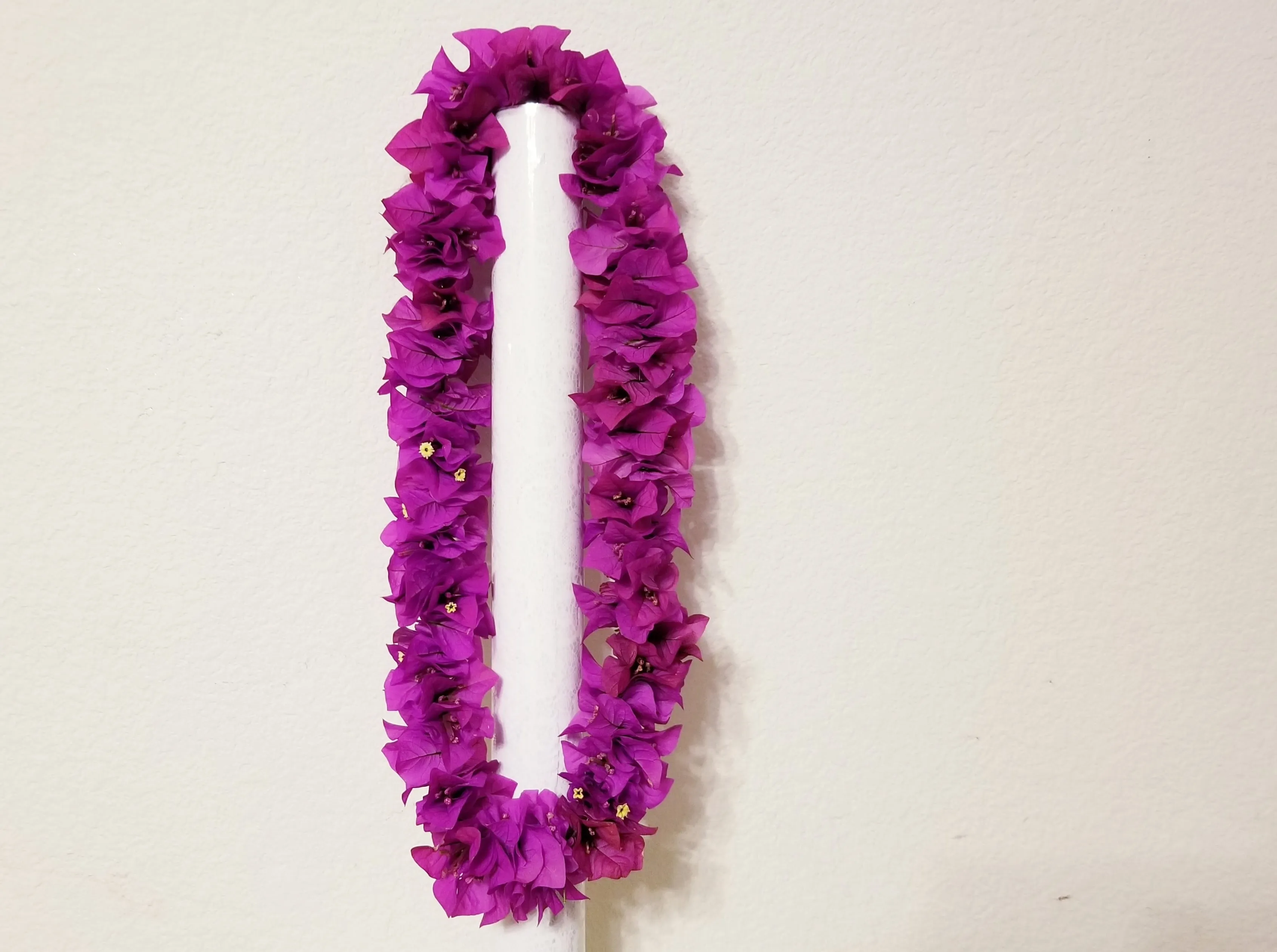 Double Fuchsia Bougainvillea Lei & Grad Bear