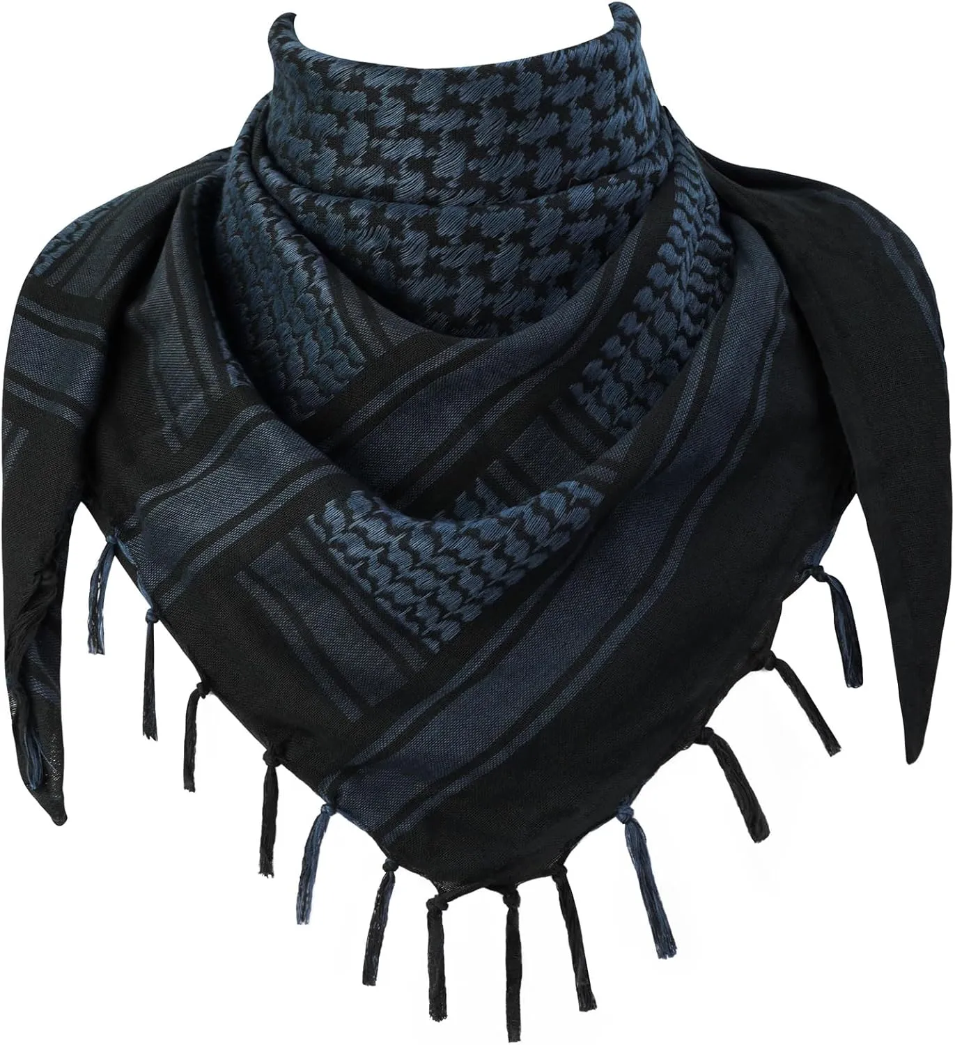 Explore Land Cotton Shemagh Keffiyeh Tactical Desert Scarf Neck Head Wrap with Tassel for Men Women