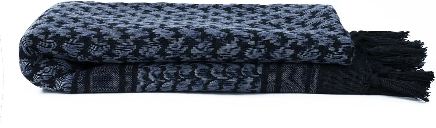 Explore Land Cotton Shemagh Keffiyeh Tactical Desert Scarf Neck Head Wrap with Tassel for Men Women