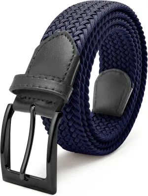 FAIRWIN Elastic Braided Stretch Mens Golf Casual Jeans Belts Woven 1 3/8" Nylon Work Belts for Men Pants Shorts