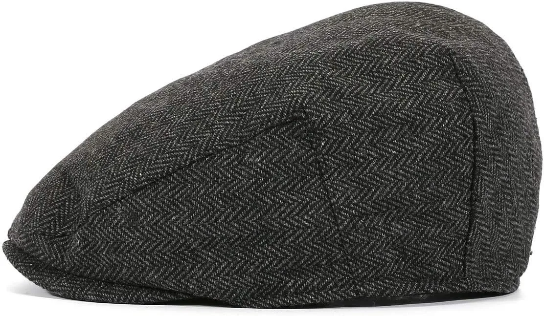 FALETO Men's Flat Ivy Gatsby Newsboy Hat Winter Spring Autumn Driving Cabbie Hunting Cap