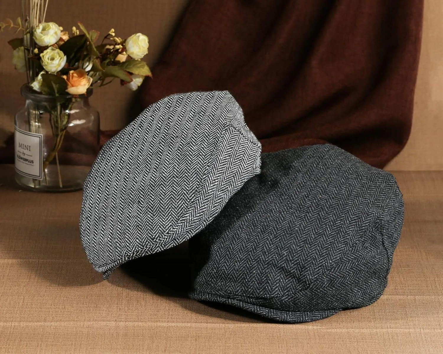 FALETO Men's Flat Ivy Gatsby Newsboy Hat Winter Spring Autumn Driving Cabbie Hunting Cap