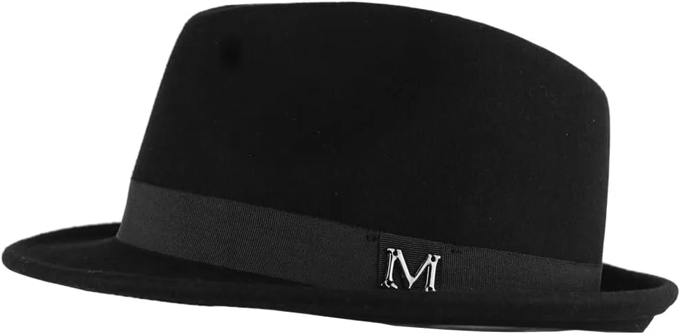 FREEBIRD99 100% Wool Felt Panama Fedora Hat Short Brim Trilby Flat Hat for Men Women
