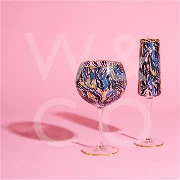 Frida Zebra Print Gin Glasses