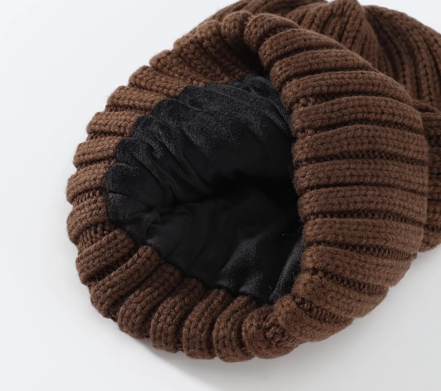Home Prefer Mens Winter Hat Wool Fleece Lined Knit Beanie Hat Warm Stocking Caps