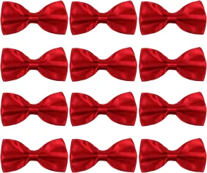 ICObuty Neck Bowtie Tuxedo for Men Adjustable Solid Satin Pre-tied 12 Pcs Wedding Party
