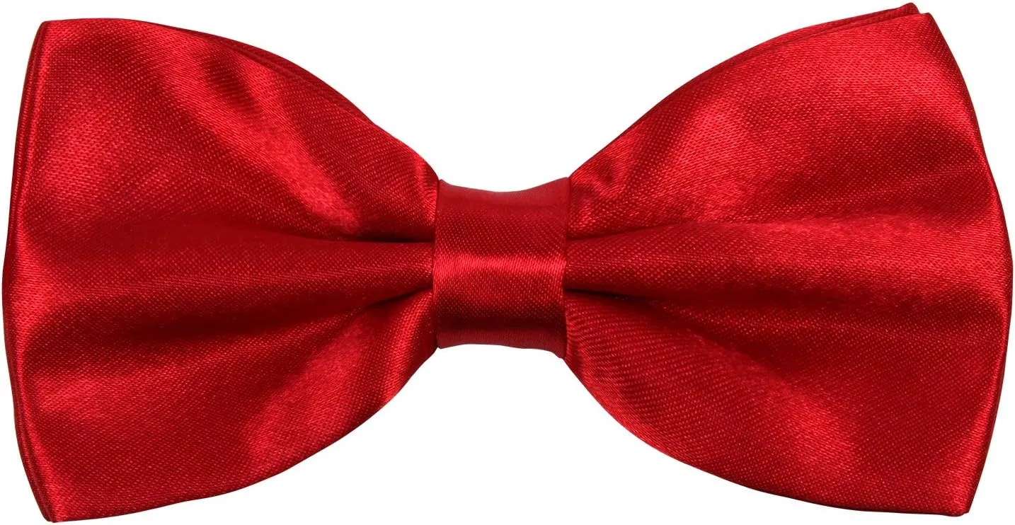 ICObuty Neck Bowtie Tuxedo for Men Adjustable Solid Satin Pre-tied 12 Pcs Wedding Party