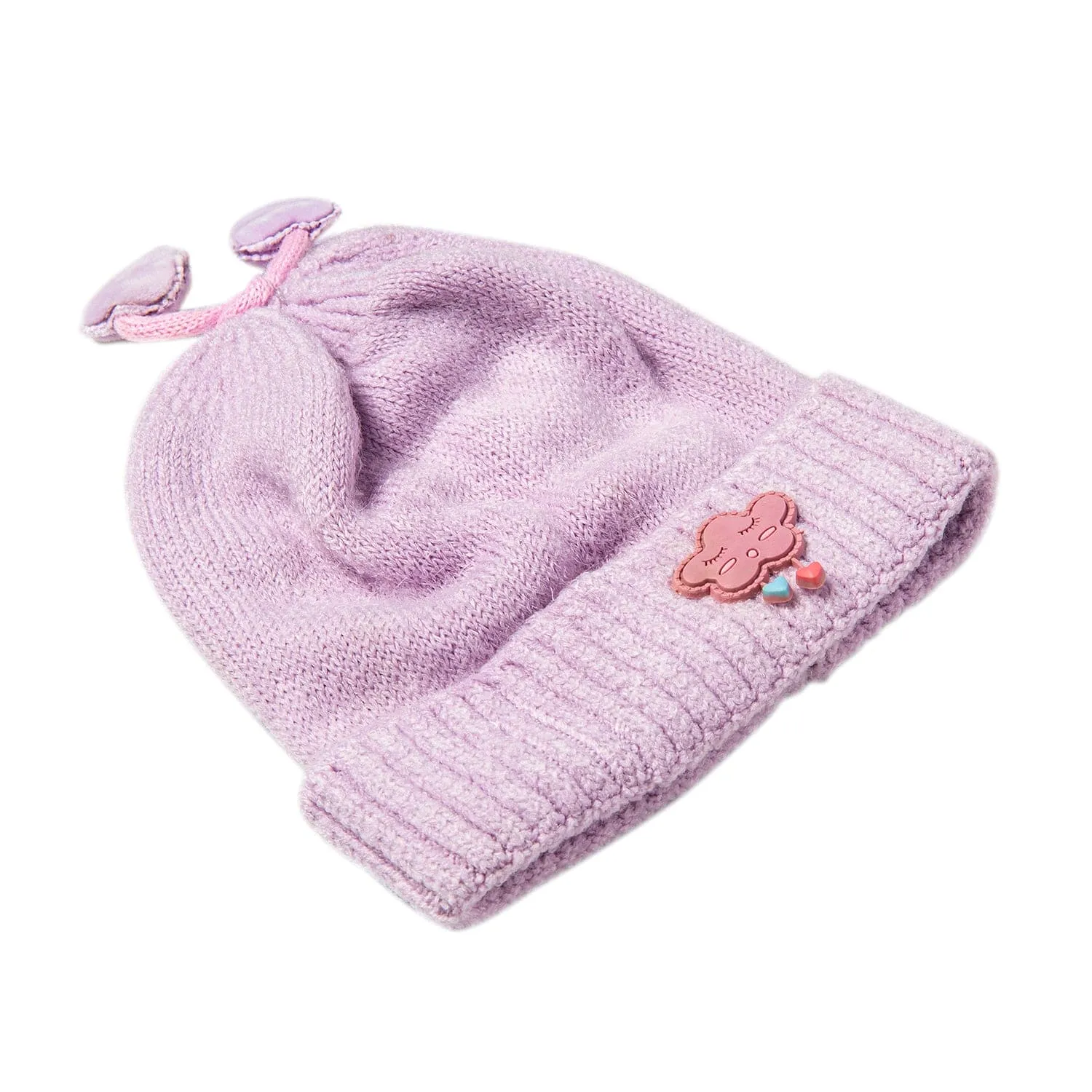 Knit Woollen Cap Winter Beanie Cloud Purple