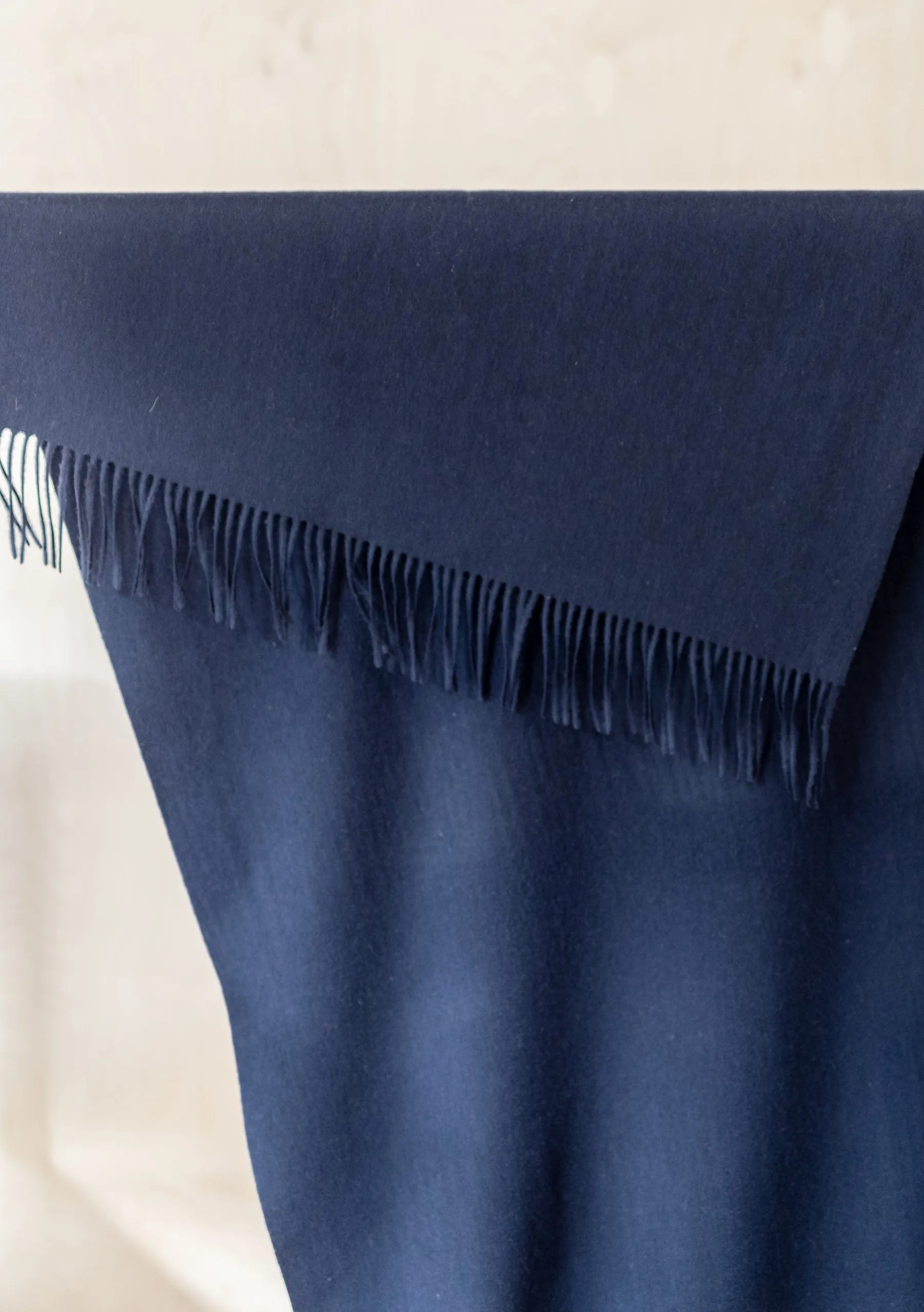 Lambswool Blanket Scarf in Navy