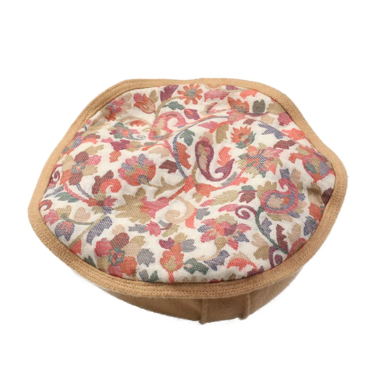 Latte Tan Kani Print Pakol Cap