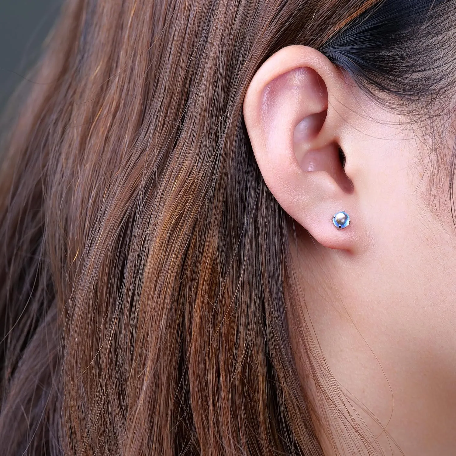 Limerencia G23 Hypoallergenic Pure Titanium Earrings, Opal/Moonstone/Cat's Eye/Blue Turquoise Stud Earrings, F136 Implant Grade|Delicate Jewelry for Sensitive Ears
