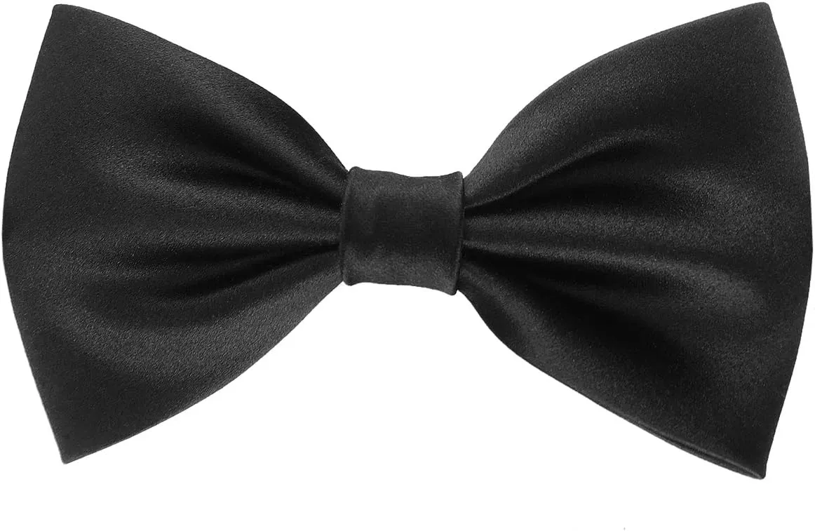 Mens 100% Silk Pre-tied Bowtie Solid Bow Ties