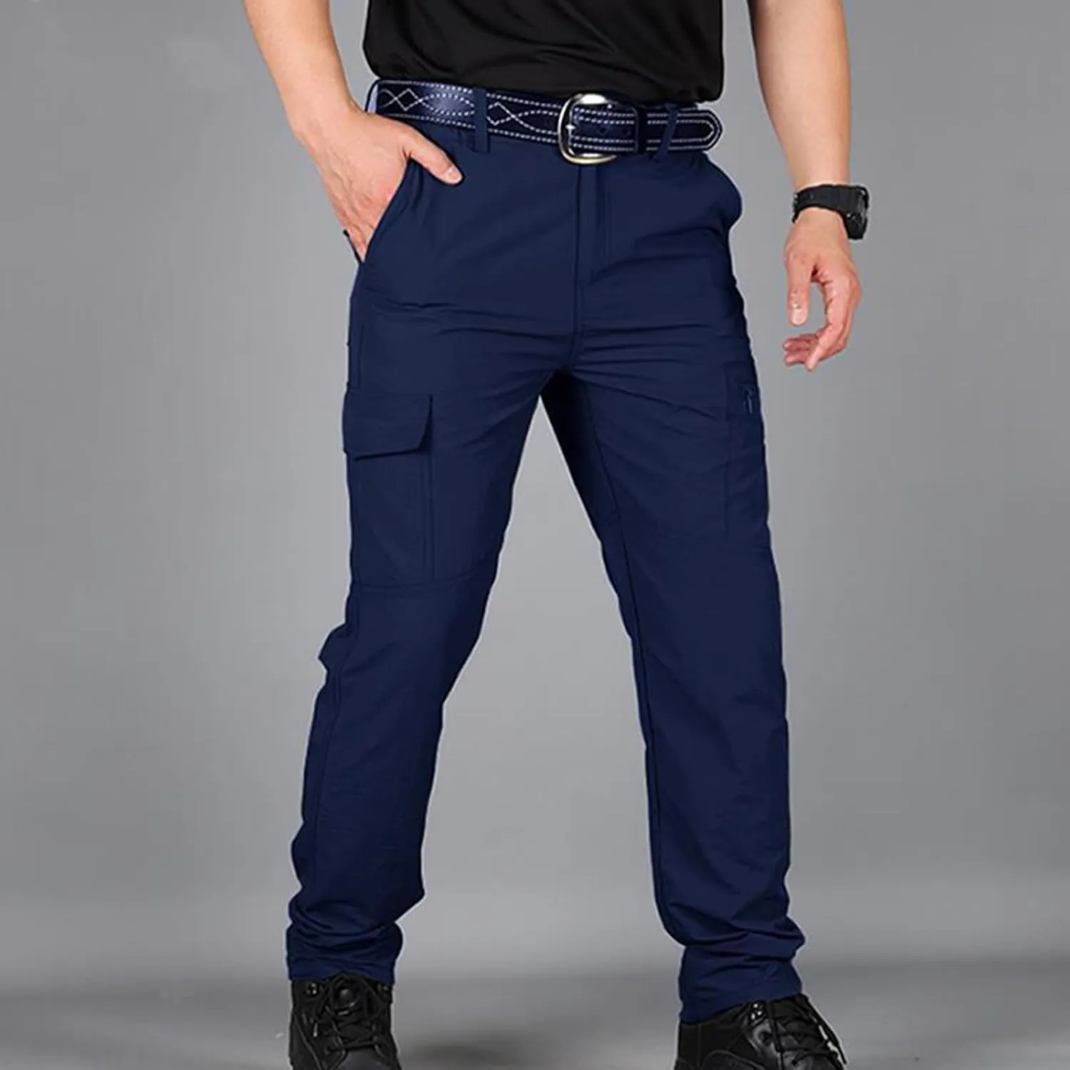 Men's Outdoor Cargo Hiking Pants Lightweight Waterproof Quick Dry Tactical Pants Casual Work Pants Joggers Trousers