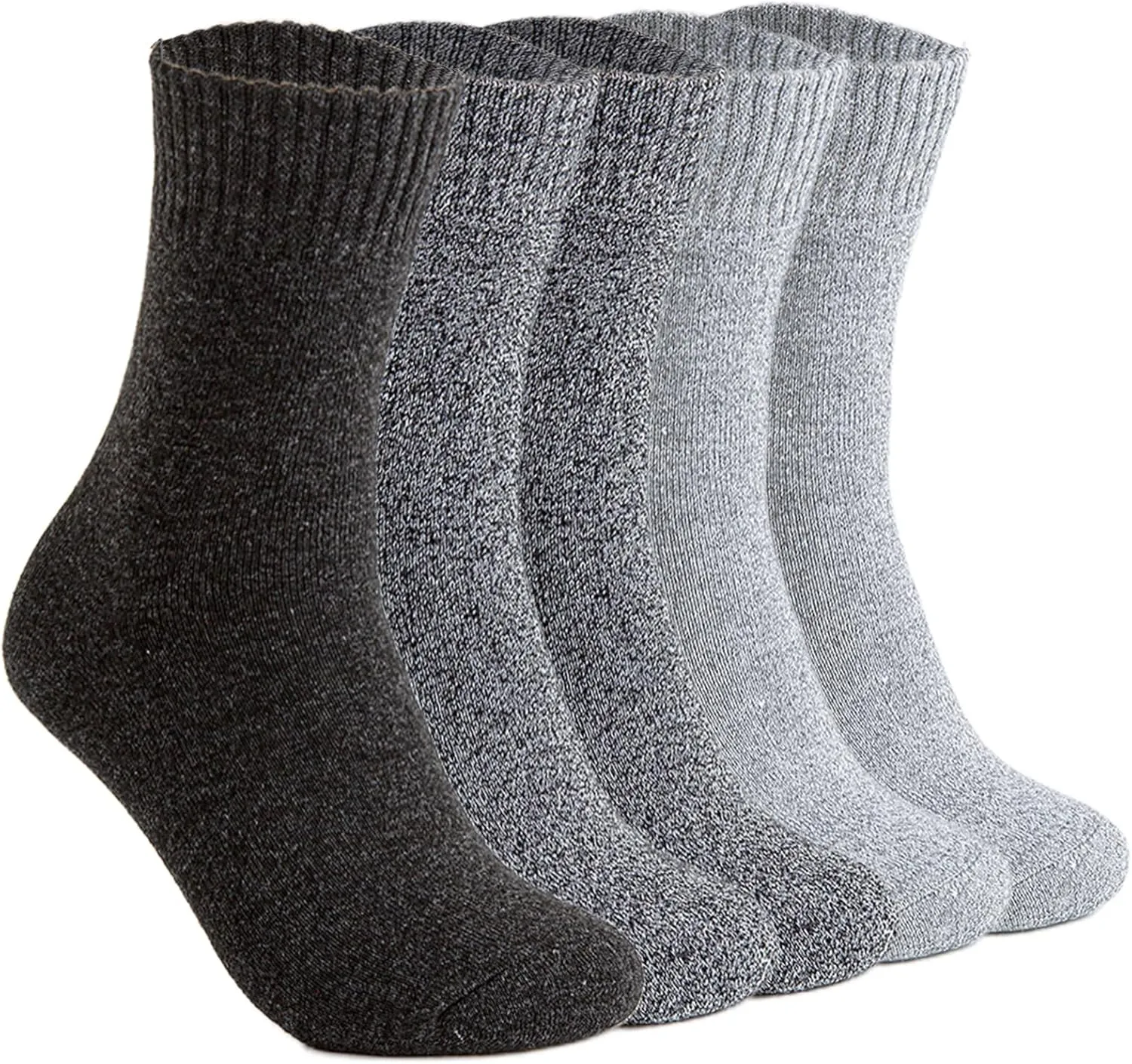 MOSOTECH 5 Pairs Wool Socks for Men, Size 7-12, Cozy Cushioned Crew Boot Socks Thermal and Warm for Winter Spring Work Hiking