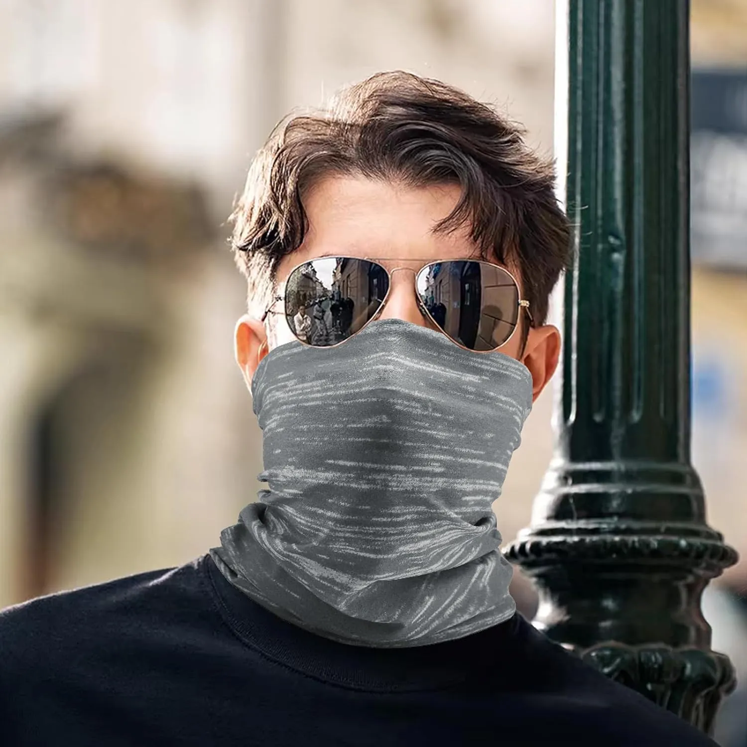 Neck Gaiter Face Cover Scarf, Sun Protection & Wind-proof for Fishing Hiking Cycling Yard Work Outdoor BBQ Bandana Mask