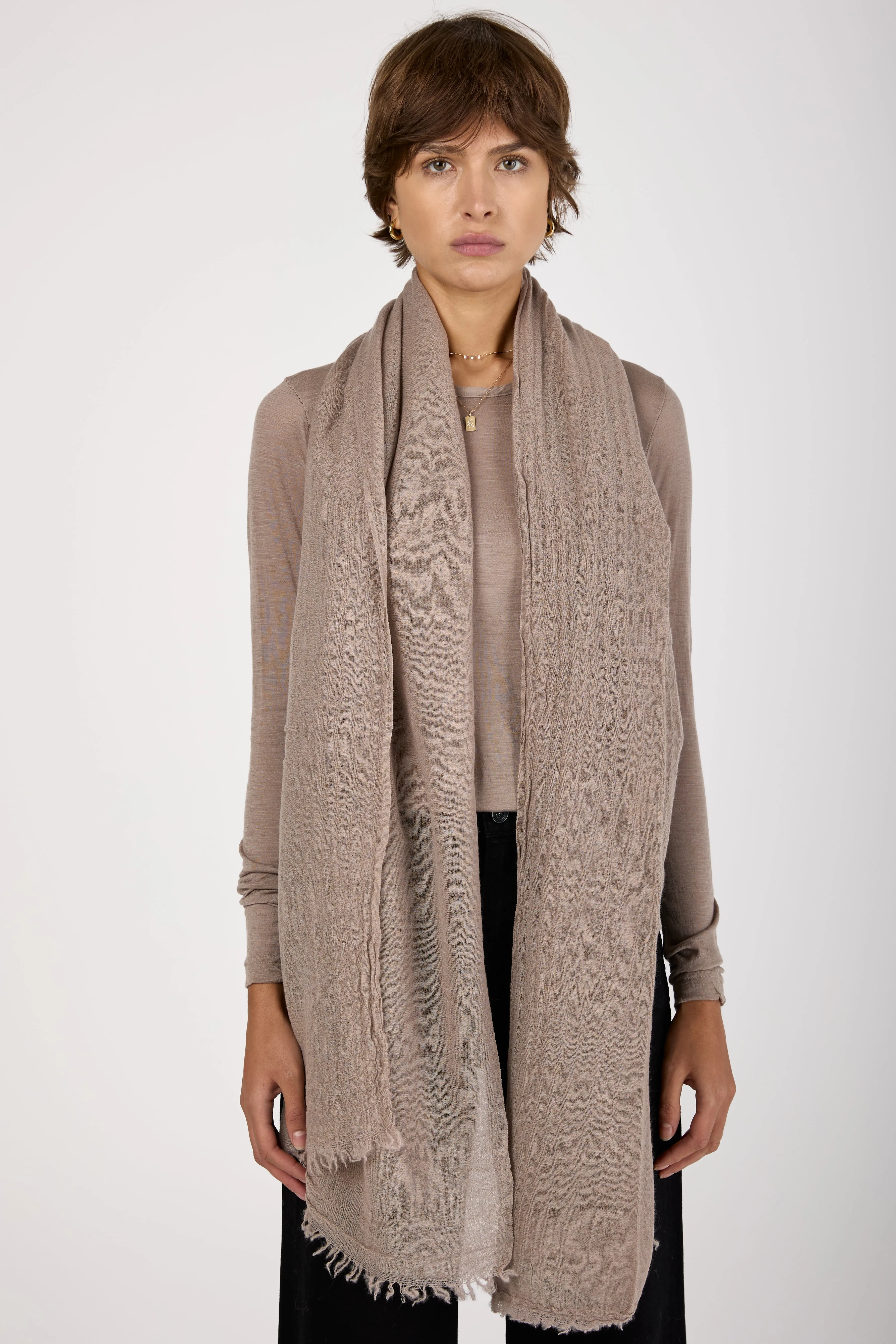 Net Cashmere Scarf in Cappuch