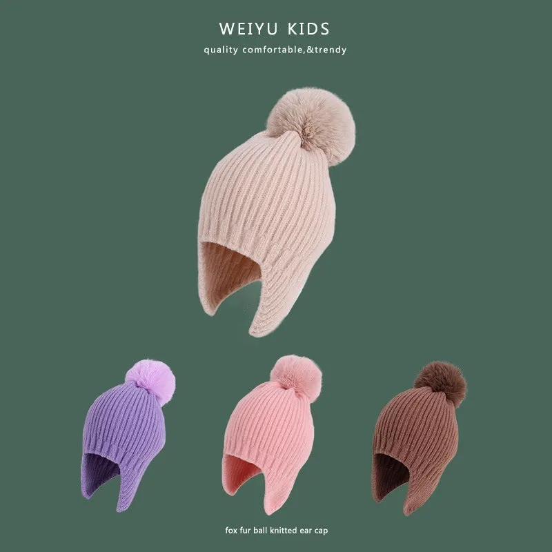 New Winter Children's Hat Warm Lei Feng Hat Winter Knitted Wool Hat Girls Ear Protection Hat Boys