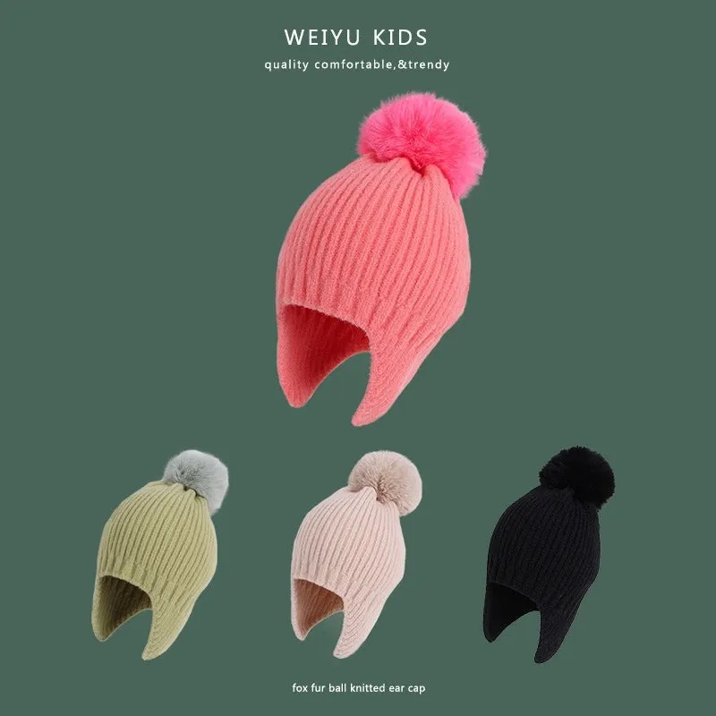 New Winter Children's Hat Warm Lei Feng Hat Winter Knitted Wool Hat Girls Ear Protection Hat Boys