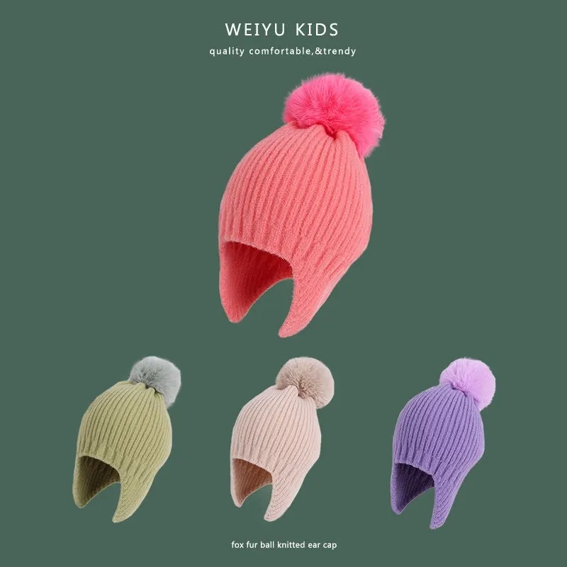 New Winter Children's Hat Warm Lei Feng Hat Winter Knitted Wool Hat Girls Ear Protection Hat Boys