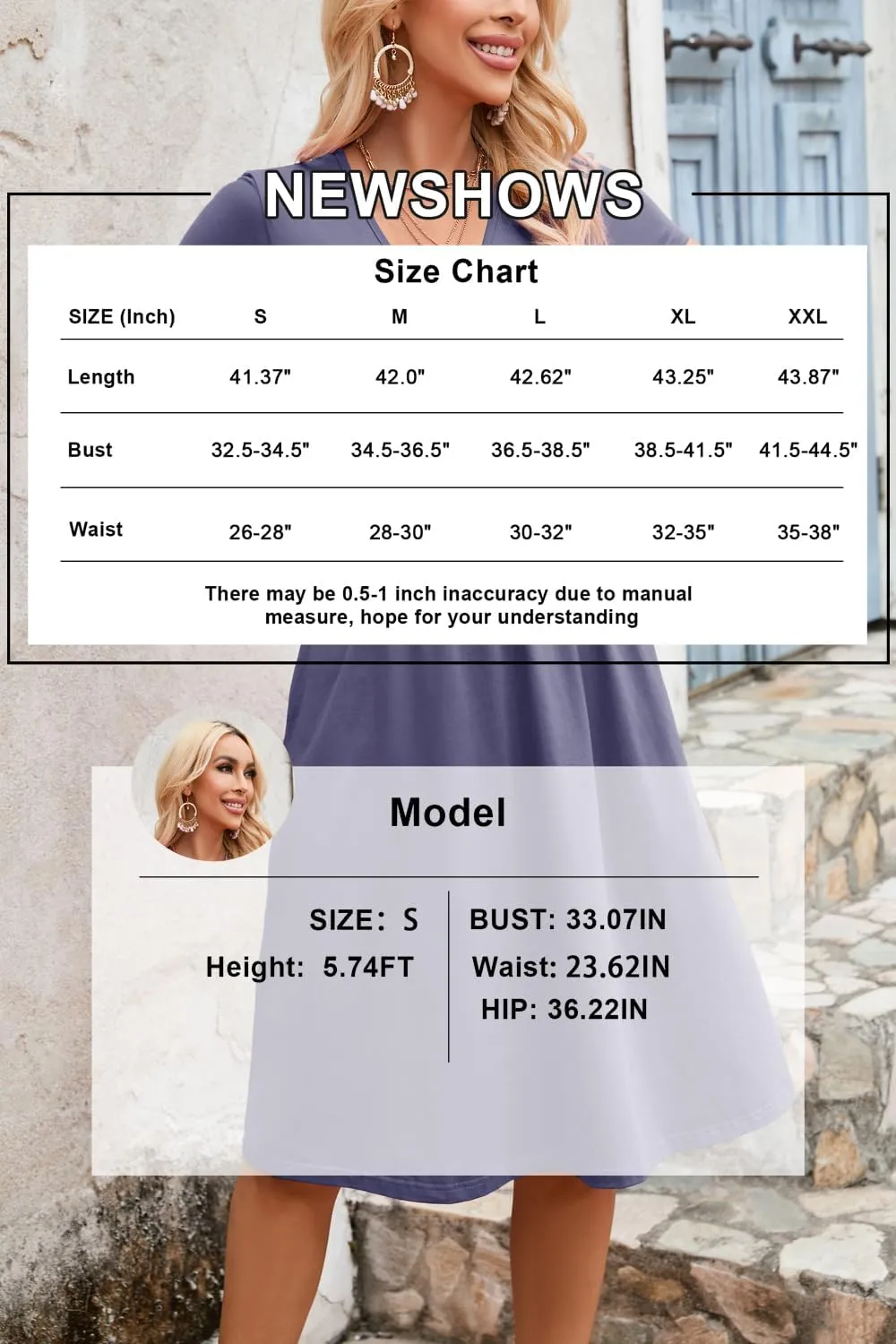 Newshows Womens Summer Short Sleeve Casual Dresses V Neck Floral Vacation Sundress Faux Wrap Midi Dress with Pockets