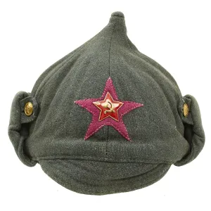 Original Soviet Russian WWII M36 Budenovka Winter Cap - dated 1939