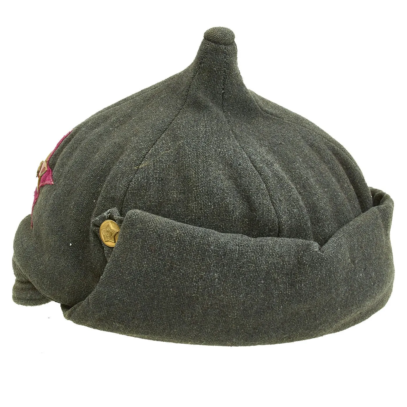 Original Soviet Russian WWII M36 Budenovka Winter Cap - dated 1939