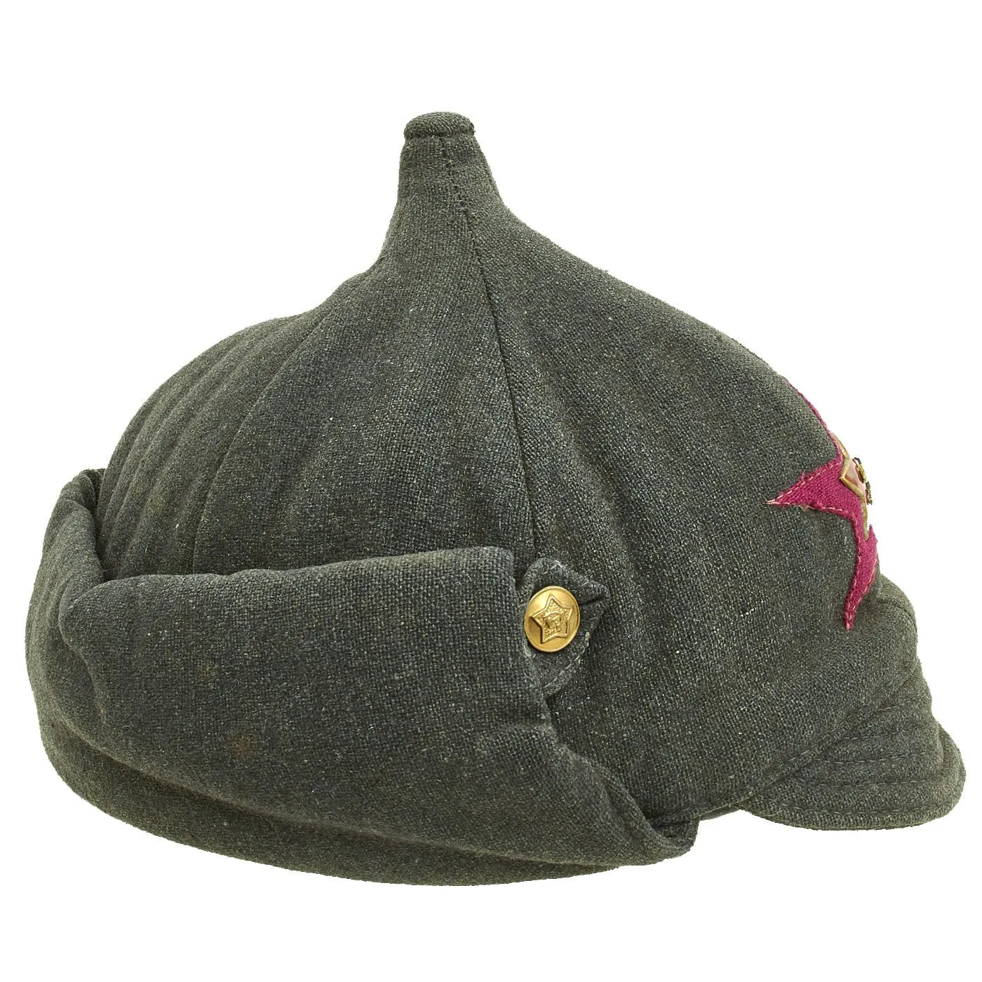 Original Soviet Russian WWII M36 Budenovka Winter Cap - dated 1939