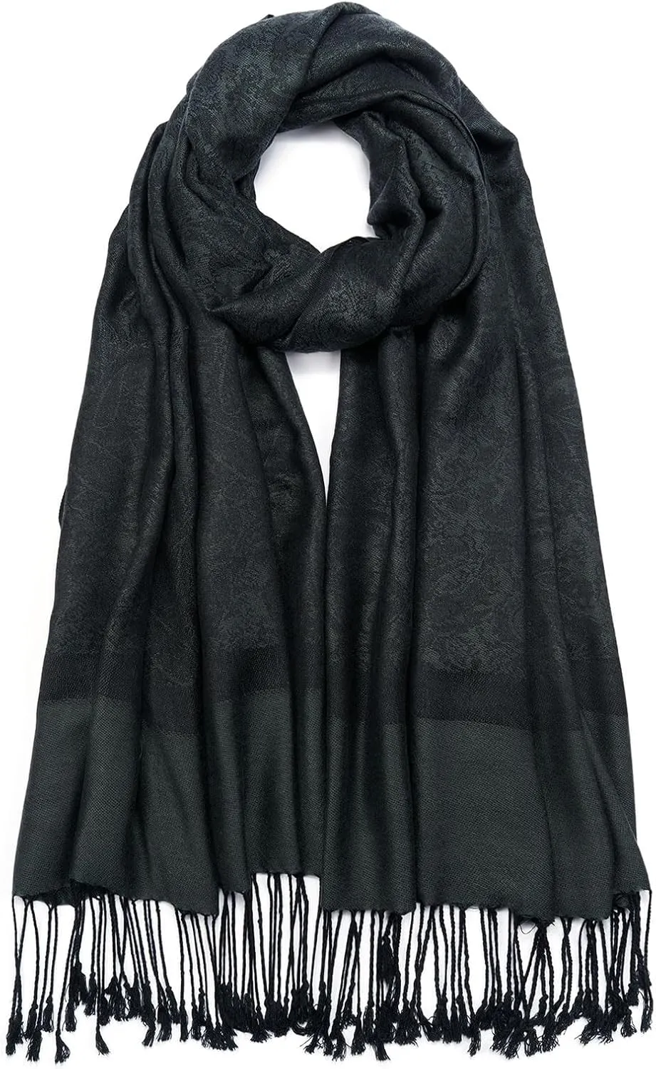 Paisley Pashmina Shawl Wrap Women Reversible Vintage Jacquard Pashmina Rave Scarf with Fringe for Evening, Wedding