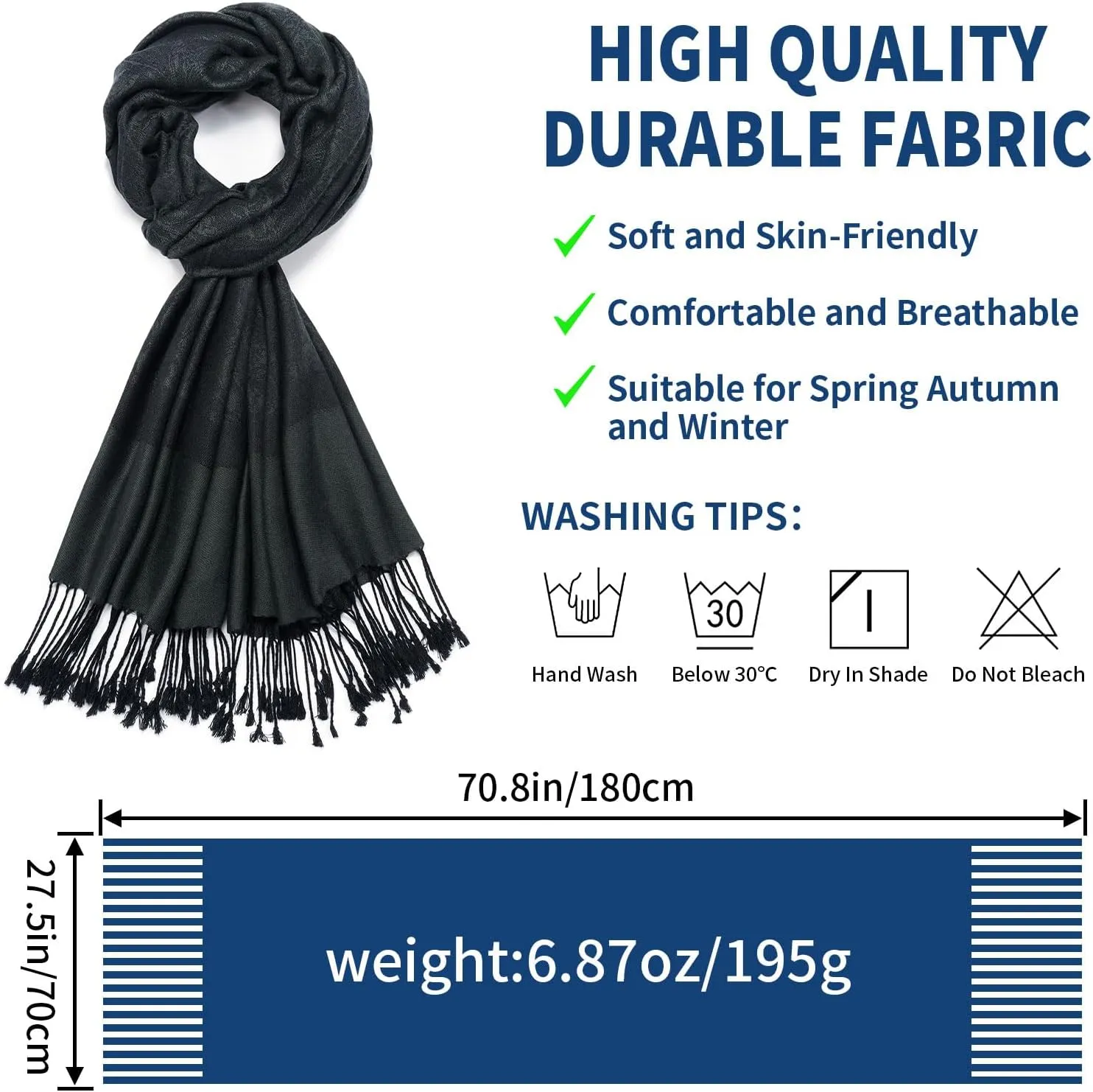 Paisley Pashmina Shawl Wrap Women Reversible Vintage Jacquard Pashmina Rave Scarf with Fringe for Evening, Wedding