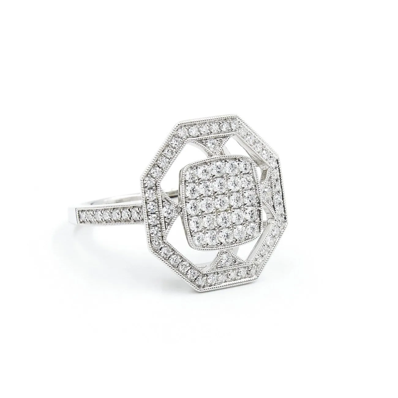 Ring - 18-Karat Solid White Gold Diamond Ring